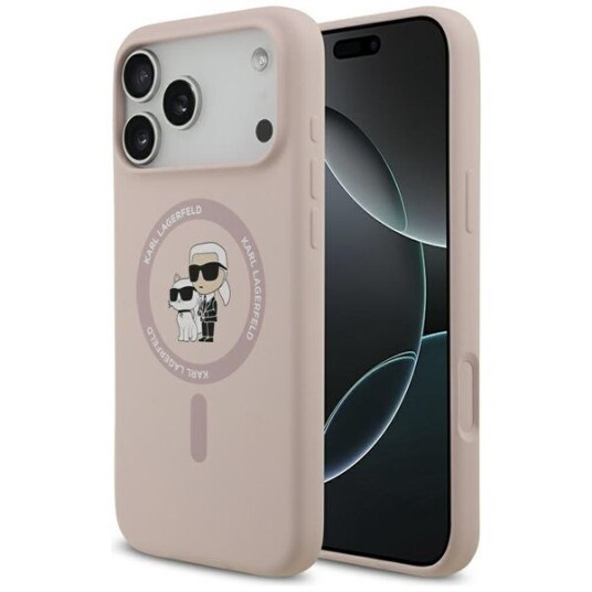 Karl Lagerfeld MagSafe Silikon Deksel til iPhone 17 Pro Max i Rosa med Choupette