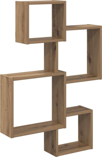vidaXL Veggcube hyller Veggmontert Artisan eik 64 x 13,5 x 91,5 cm