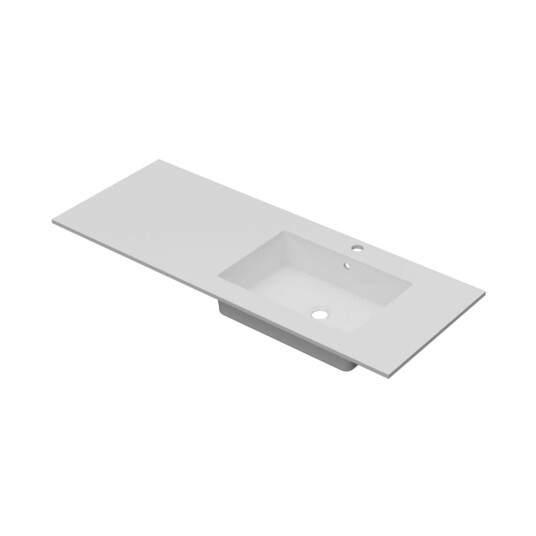 Linn Bad Corian Topplate med Eir Servant B60 160xH1,2xd46cm Hvit Matt / 140cm Høyre