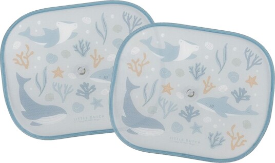 Little Dutch Solskjerm til Bil - 2-pack - 36x44 cm - Ocean Drømm - Little Dutch - OneSize - Solbriller - Blå