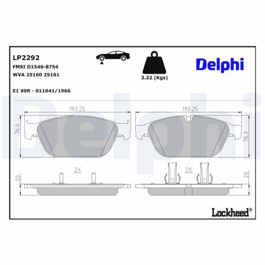 Bremseklosser DELPHI LP2292