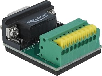 Delock - Seriell Adapter - Db-9 (Hunn) Til 9-Pins Terminalblokk - Tommelskruer, Trykknapp
