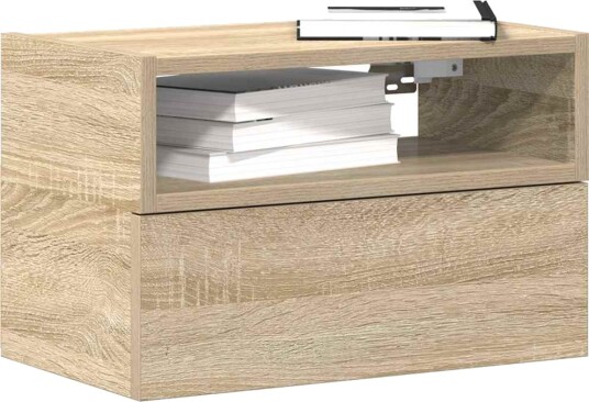  Veggmonterte nattbord 2 stk sonoma eik 45x26x28,5 cm 8721158574800