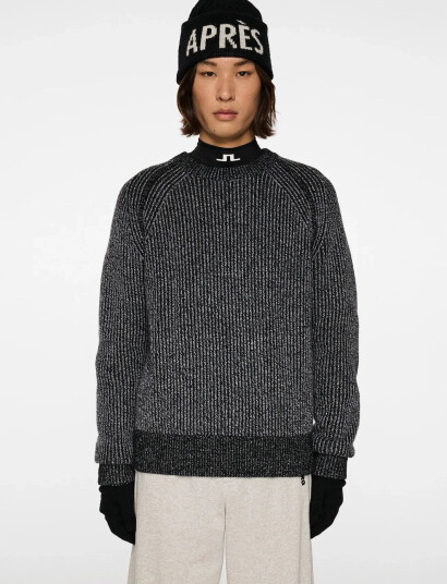 J. Lindeberg Fred Knitted Crew Neck - Grey - M J. Lindeberg Fred Knitted Crew Neck - Grey - M