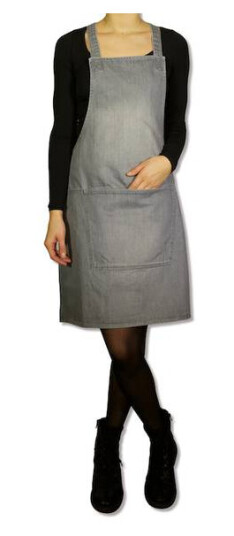 DUTCHDELUXES Suspender Forkle i denim, Grå DUTCHDELUXES Suspender Forkle i denim, Grå