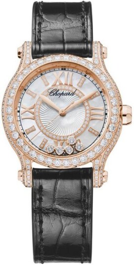 Chopard Dameklokke 274302 5003 Happy Sport Hvit/Lær Ø30 mm