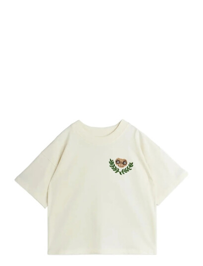 Mini Rodini E.t Emb Ss Tee - Cream - 92/98 Mini Rodini E.t Emb Ss Tee - Cream - 92/98