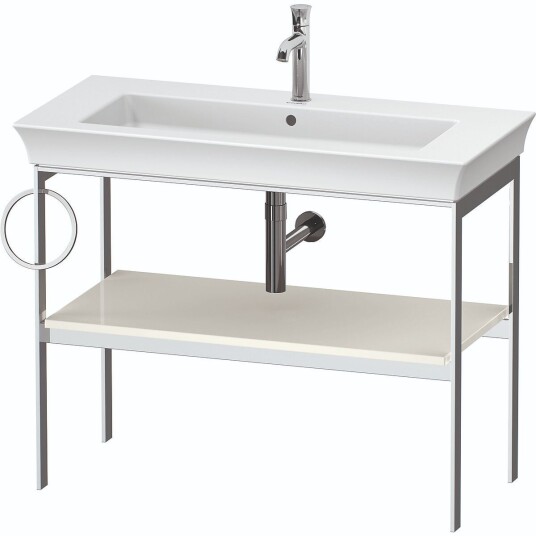 Duravit White Tulip Metallkonsoll 98,4x45x76 cm Nordisk Hvit Høygl./Krom