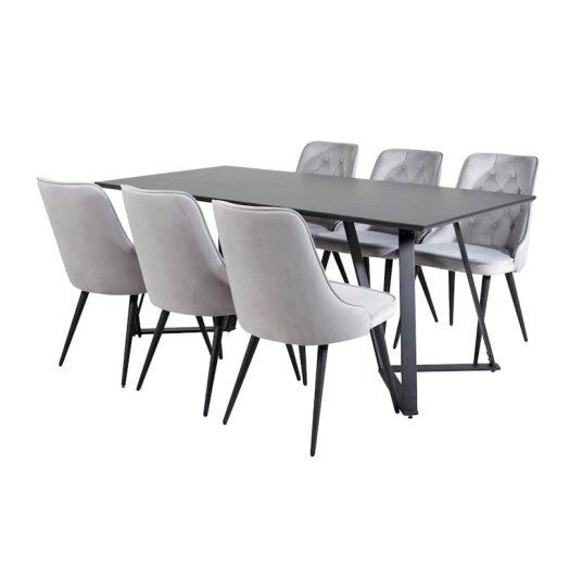 Venture Home Spisegruppe Venture Home Madde med 6 Vera Stoler Fløyel GR20225