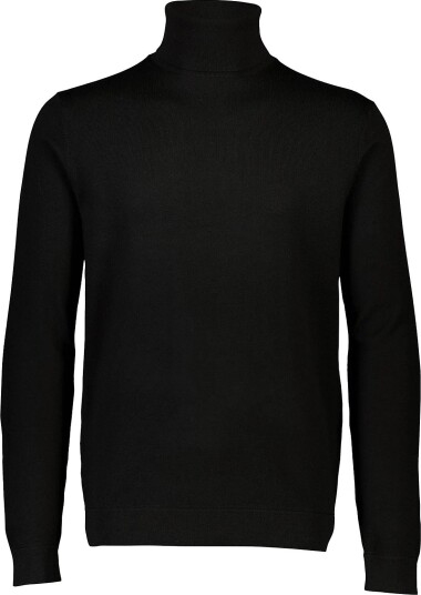 Lindbergh Black 100 % Merino Roll Neck Knit Black XL