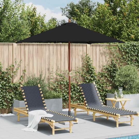 vidaXL Parasoll med trestang 150x200 cm svart vidaXL Parasoll med trestang 150x200 cm svart