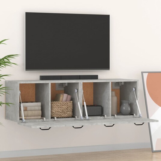 vidaXL Veggskap 2 stk betonggrå 80x35x36,5 cm konstruert tre