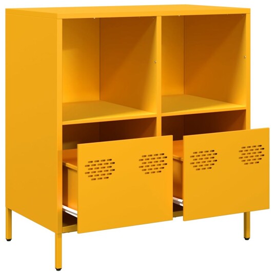 Skjenk sennepsgul 68x39x73,5 cm kaldvalset stål 8721102931185