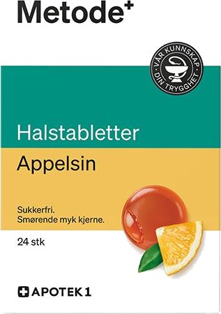 Metode halstabletter appelsin 24 stk