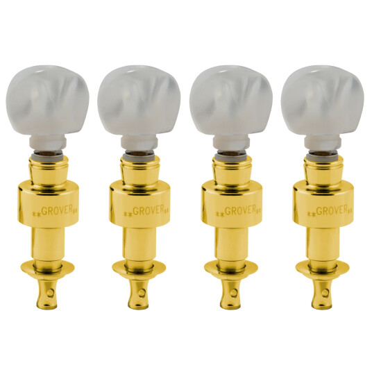 Grover 123g Geared Banjo Pegs W/round Pearloid Button - 4 Pcs. - Gull