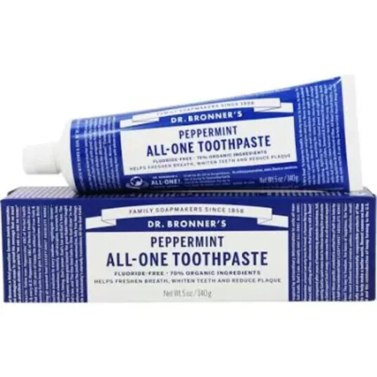 Dr bronner peppermint toothpaste flouride free 140 g Dr bronner peppermint toothpaste flouride free 140 g