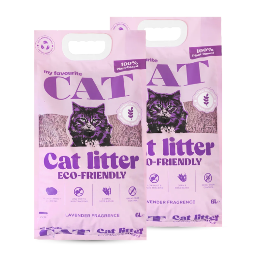 Eco Friendly Cat Litter 6L X 2 Lavender Katt Toalett Og Kattesand Kattesand My Favourite Cat