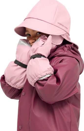 Nordbjörn Fjord Fôret Sydvest & Regnvotter, Rosa, 4-6 år