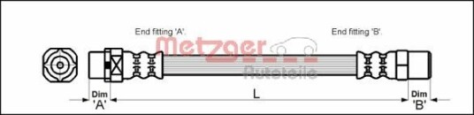 Bremseslange METZGER 4110053 Bremseslange METZGER 4110053