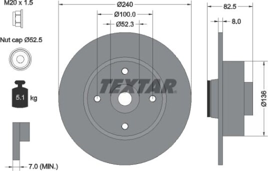 TEXTAR 92154400 Bremseskive
