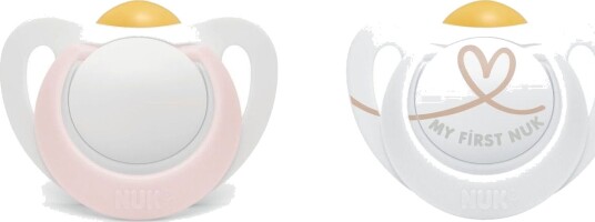 Nuk Star Silikonsmokk 0-6 mnd 2 Stk Rosa/Hvit Nuk Star Silikonsmokk 0-6 mnd 2 Stk Rosa/Hvit