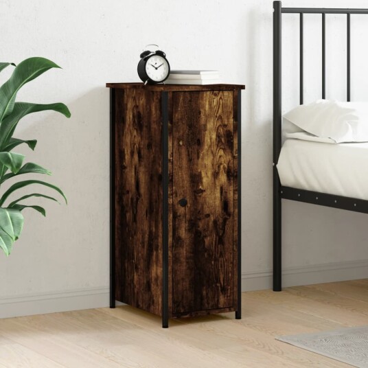 vidaXL Nattbord røkt eik 32x42x80 cm konstruert tre