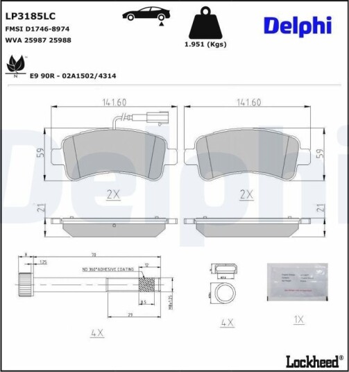 DELPHI LP3185LC Bremseklosser