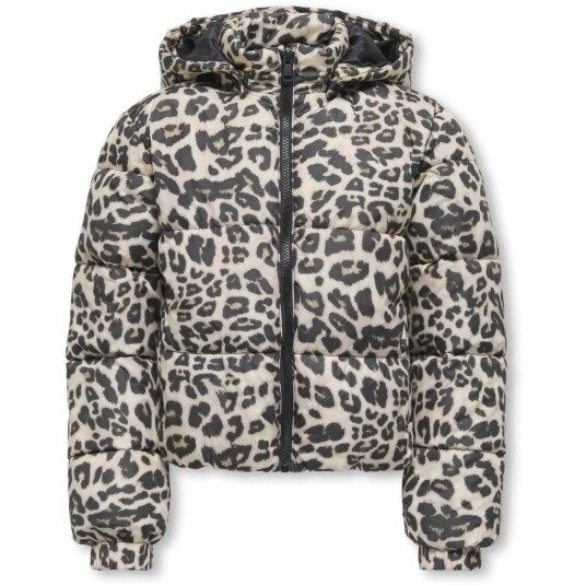 kids ONLY Silver Mink Leo Kogdalia Sht Puffer Aop Jakke Otw Noos 152