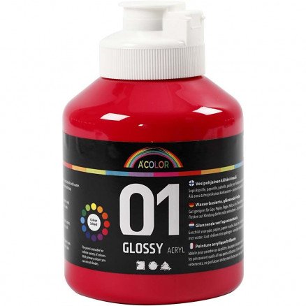 A-Color A-Color akrylmaling primærrød 01 blank 500 ml