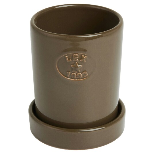 Krukke Med Tallerken H14 cm Taupe