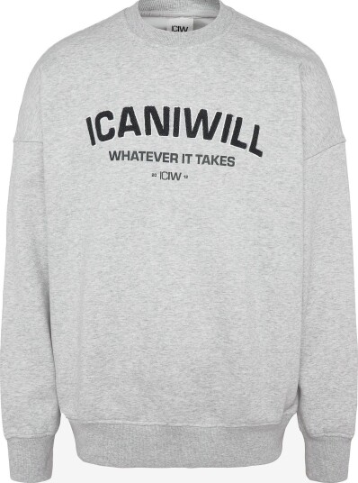 ICANIWILL Everyday Relaxed Crewneck Terry Print M LIGHT GREY MELANGE S