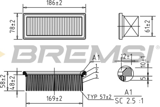 Luftfilter BREMSI FA1155 Luftfilter BREMSI FA1155