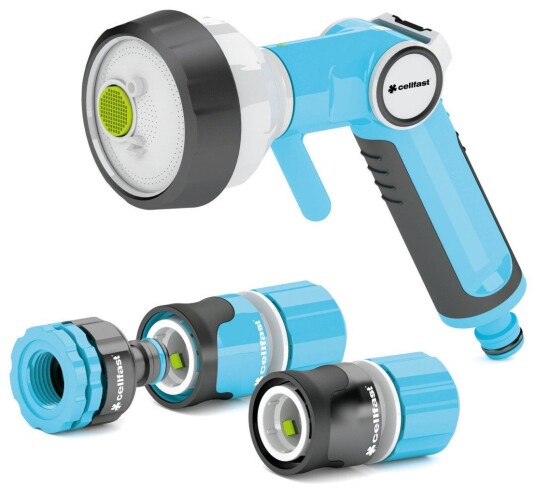Cellfast Ergo multifunksjonell vanningspistol med 4 str??letyper til hageslange ??? 3/4"