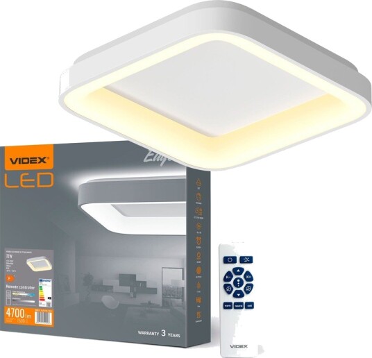 72W LED taklampe med fjernkontroll   Dimbar 2700 6000K flicker free hvit kant   Dimbar : Via fjernkontroll Kulør : Kald
