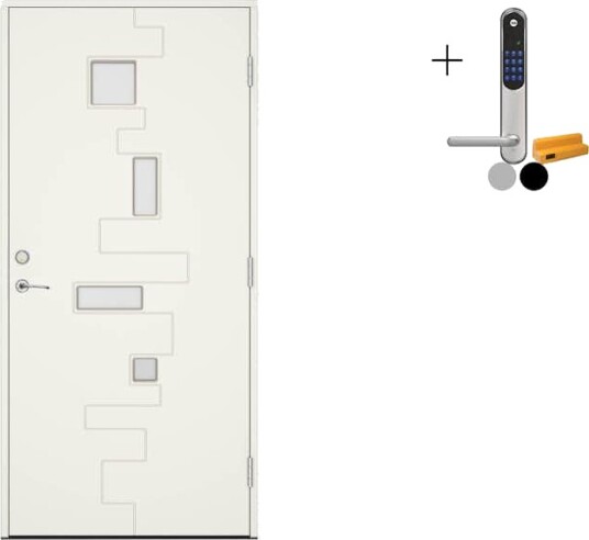 Ytterdør Swedoor Advance-Line Statement Flow med Yale Doorman Classic Home