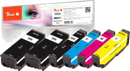 Peach 319804, Svart, Cyan, Fiolblå, Foto Sort, Gult, 15 Ml, 11 Ml, 6 Stykker, 640 Sider, Multipakke