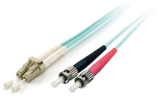 EQUIP LWL Patchkabel LC->ST  5.00m Multimode Duplex OM3 turq