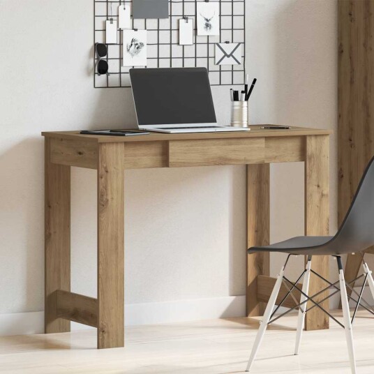 vidaXL Skrivebord artisan eik 100x45x75 cm konstruert tre