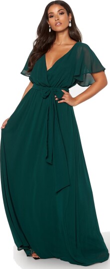 Goddiva Flutter Chiffon Dress