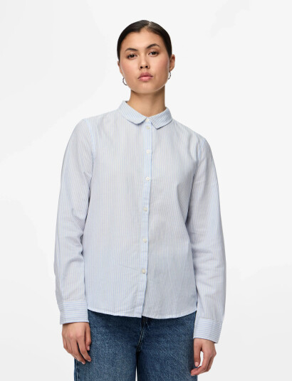 Pieces Pcirena Ls Oxford Shirt Wvn Noos Blue XL
