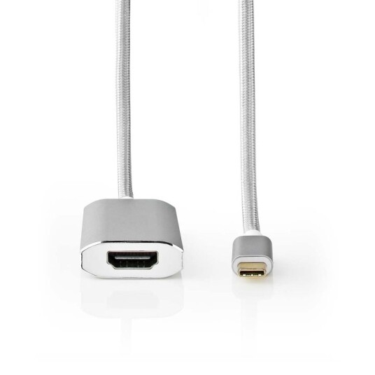 Nedis USB-C™ til HDMI 4K Adapter 2m Gullbelagt Flettet Sølv