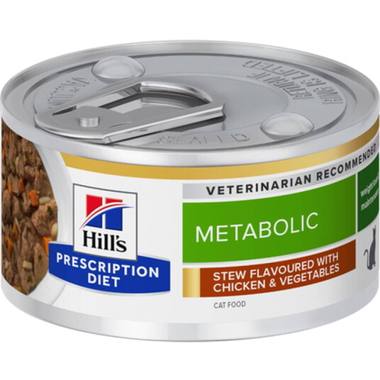 Hill's Prescription Diet Feline Metabolic Kattemat med Kylling og Grønnsaker i Boks 82 g x 24 Hill's Prescription Diet Feline Metabolic Kattemat med Kylling og Grønnsaker i Boks 82 g x 24