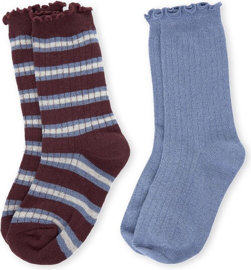 Mango Pack Of 2 Ribbed Striped Socks DARK RED 31 34