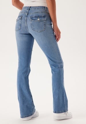 ONLY Onlblush Mw Back Pock Fla Medium Blue Denim S/30