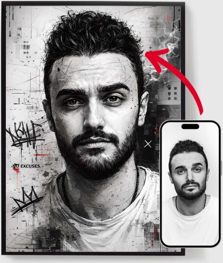 Personalisert Plakat   Urban Skisseportrett   AI Plakat