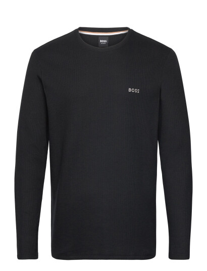 BOSS Waffle Ls Shirt Black L BOSS Waffle Ls Shirt Black L