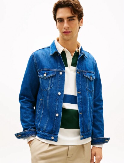 Tommy Hilfiger Regular Trucker Jkt Ike Blue Blue L Tommy Hilfiger Regular Trucker Jkt Ike Blue Blue L