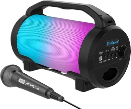 iDance Cyclone 400 Sort Boombox med mikrofon og LED lys