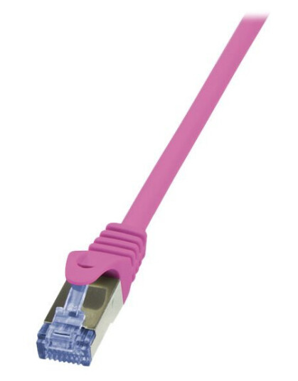 Logilink Primeline Koblingskabel Rj-45 Hann Til Rj-45 Hann 0.5 M Sftp Pimf Cat 6A Halogenfri Formstøpt Uten Hindringer Rosa