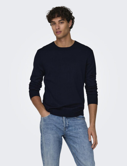 ONLY & SONS Onswyler Life Ls Crew Knit - Navy - XL ONLY & SONS Onswyler Life Ls Crew Knit - Navy - XL
